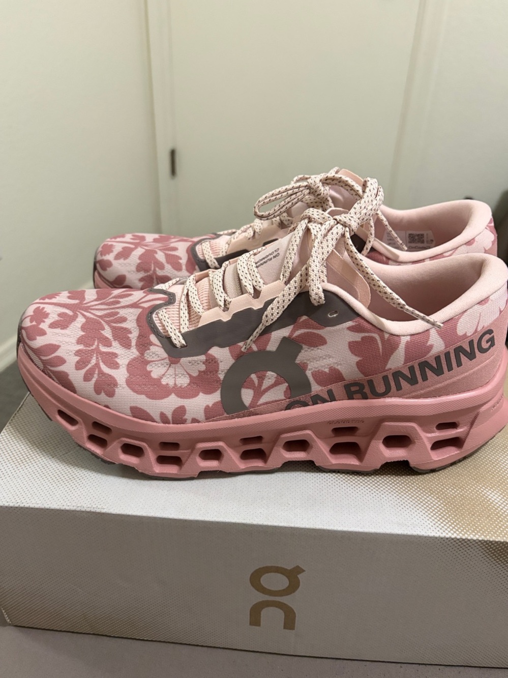 On Running Pink Floral Women's Cloud-Style Athletic Sneakers